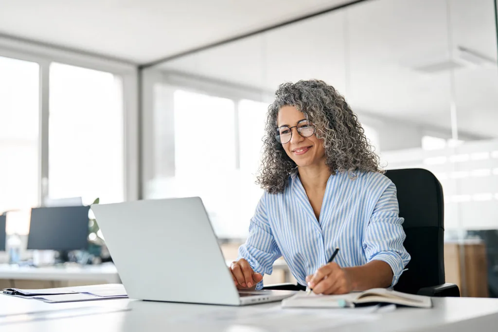 Woman working at computer
